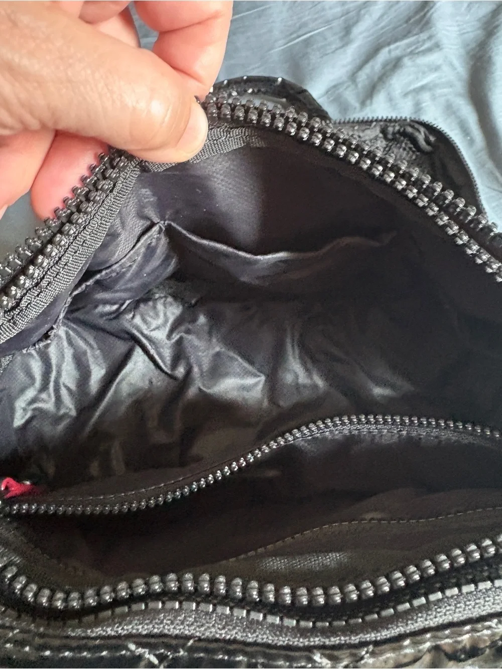 MZ Wallace Black Lacquer Cosmetic Pouch